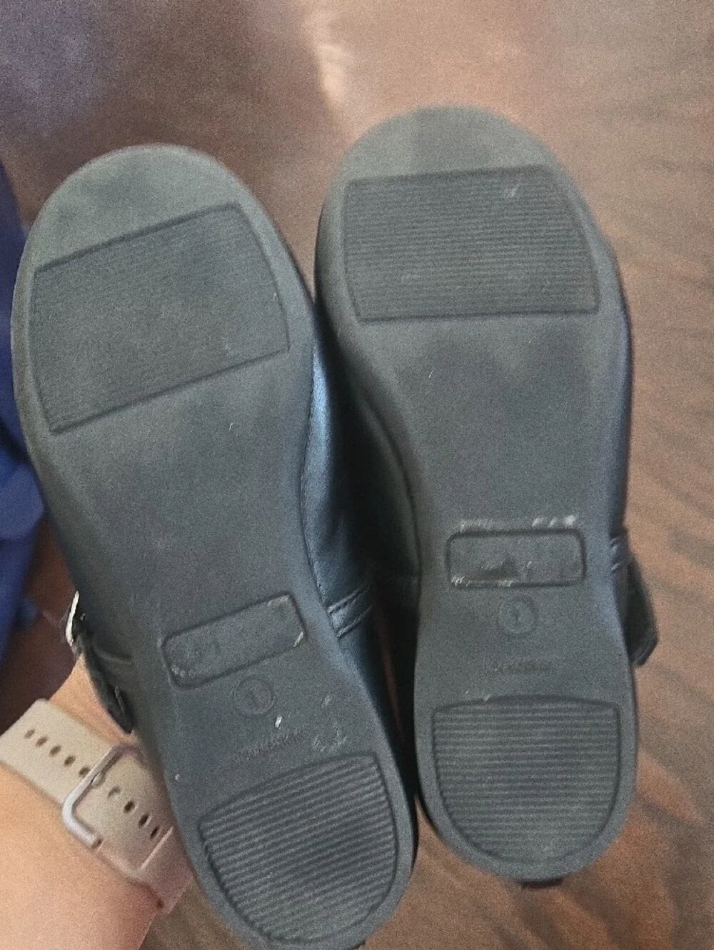 Nina Black Mary Jane Flats with Strap